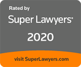 Super Lawyers badge for 2020, indicating recognition for legal excellence